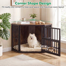 Wooden Dog Crate End Table with Adjustable Bowl Rack 35.5" by LJGDeals