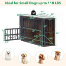 Wooden Dog Crate End Table with Adjustable Bowl Rack 35.5" by LJGDeals
