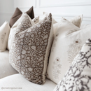 Nina Floral Block Printed Pillow Cover | Brown by Apartment No.3