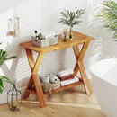 35 Inch Solid Teak Wood Console Table with Storage Shelf by LJGDeals