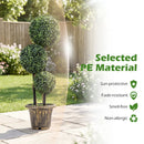 29 Inches Artificial Boxwood Topiary Tree Triple Ball Shrubs by DirectDeals
