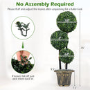 29 Inches Artificial Boxwood Topiary Tree Triple Ball Shrubs by DirectDeals