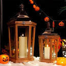 17''&24'' H Wood Metal Hexagon Candle Holder Decorative Hanging Lanterns(Set of 2) by JHY DESIGN