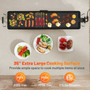 35 Inch Extra Large Electric Griddle with Adjustable Temperature Thermostats and Drip Tray by LJGDeals
