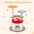 35 Inch Tall Cat Tower with Sisal Scratching Posts Cat Condo and Padded Platforms-Multicolor by LJGDeals