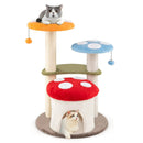 35 Inch Tall Cat Tower with Sisal Scratching Posts Cat Condo and Padded Platforms-Multicolor by LJGDeals