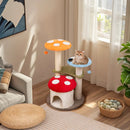 35 Inch Tall Cat Tower with Sisal Scratching Posts Cat Condo and Padded Platforms-Multicolor by LJGDeals