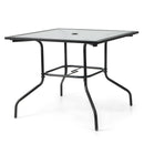 35 x 35 Inch Patio Dining Table with 1.5 Inch Umbrella Hole without Umbrella by LJGDeals