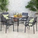 35 x 35 Inch Patio Dining Table with 1.5 Inch Umbrella Hole without Umbrella by LJGDeals