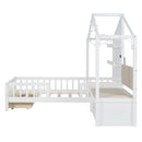 House Bed With Upholstered Sofa, Wireless Charging Station, Shelves And 2 Drawers by HouseOfZazla