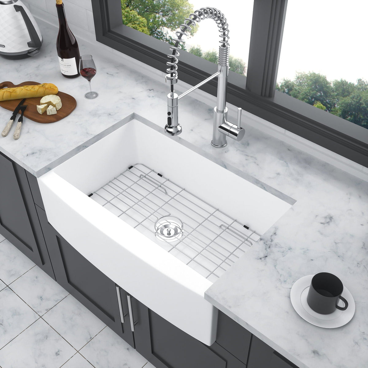 Farmhouse Sink, Apron Front Single Bowl With Arch Edge Design, photo 4 of 10