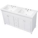 Bathroom Vanity With Double Sinks, 3 Drawers & 4 Doors - White by HouseOfZazla