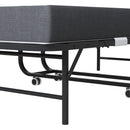 Twin Folding Bed With Adjustable Headboard, Memory Foam For Tall People, Heavy-Duty Portable On Wheels, Easy Assembly - Black by HouseOfZazla