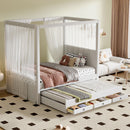 Upholstery Canopy Platform Bed With Trundle And Three Storage Drawers by HouseOfZazla