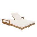 Double Acacia Wood Chaise Lounge Set