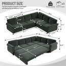 118" L-Shaped Convertible Sofa Couch