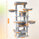 68-Inch Multi-Level Cat Tree with Hammocks & Scratching Posts