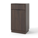Tilt Out Trash Can Cabinet With Wave Textured Drawer & Pull Out Bin by HouseOfZazla