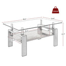 Modern Rectangular Coffee Table With Tempered Glass Top by HouseOfZazla