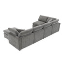 Modern Modular Cloud Sofa Bed, 6 Seat Sectional Couch Set With Ottoman, Free Combination, Convertible U Shaped Sleeper Sofa For Living Room by HouseOfZazla