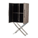 Cabinet - Silver - Faux Leather by Unique Piece Furniture