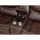 Mclean - Power Reclining Sectional Sofa With Storage Console - Dark Brown by HouseOfZazla