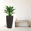 Set of 2 Faux Rattan Tall Planters with Automatic Watering
