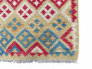 3x5 Kilim Rug Multicolor Tribal Kilim Rug 3 x 5 Tan Light Blue Red Beige New Turkish Anatolian Wool Kilim Flatweave Rug