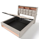 Upholstered Platform Bed With A Hydraulic Storage System, LED And USB Charging (Without Mattress) by Unique Piece Furniture