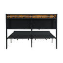 Modern Bed Frame With LED Lights, Upholstered Headboard, USB Charging by Unique Piece Furniture