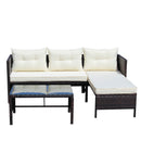 Outdoor Patio Furniture 3-Piece Conversation Set with Wicker Rattan Sectional Sofa by HouseOfZazla