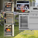 6 Burner 85, 000 Btu Deluxe Gas Outdoor Kitchen Island Grill With Wine Cooler Refrigerator, Rotisserie, Storage Cabinets & Drawers - Silver by HouseOfZazla