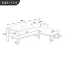 U_style Outdoor L-Shaped Sofa with Iron Frame,Weather-Resistant Patio Sofa Set with Ultra-Thick Cushions,Comfortable Seating for 3,Ideal for Patio, Balcony,and Garden by Montret