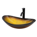 Vessel Sink With Pop Up Drain, Boat Shape Above Counter Bathroom Sink - Gold by HouseOfZazla