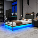 Twin Size Gaming Bed with Rotating TV Mount and LED Lighting by HouseOfZazla