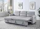 Ruby - Reversible Sleeper Sectional Sofa With Storage Chaise And Side Pocket - Light Gray by HouseOfZazla