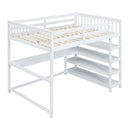 Loft Bed With Storage Shelves And Under Bed Desk by HouseOfZazla
