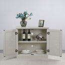 Sideboard Cabinet With Mirrored Doors, Adjustable Shelf, Metal Handles by HouseOfZazla