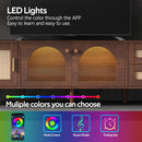 TV Stand With App-Controlled LED Lights, 2 Drawers & Door Storage by HouseOfZazla