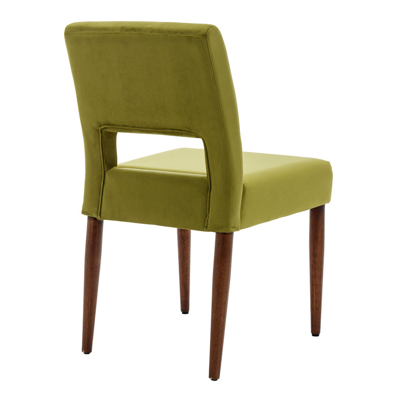 Accent Chairs Set of 2, Velvet Chairs with Solid Woood, Upholstered Dining Chairs for Living Room, Kitchen, Bedroom, Beauty Room,Dining room-Fruit Green