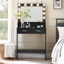 Vanity Desk With Mirror And Lights, Dressing Table With Large Drawer, 2 Level Storage Dresser & 3 Lighting Modes Adjustable Brightness, Suitable For Bedroom by HouseOfZazla