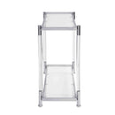 43.31" Chrome Glass Sofa Table, Acrylic Side Table, Console Table for Living Room& Bedroom