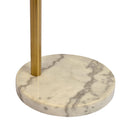 Oasis - Long Arm Gold Adjustable Floor Lamp With Round Marble Base - Gold / White Marble by HouseOfZazla