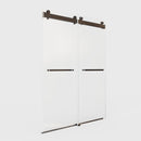 Frameless Double Sliding Soft-Close Shower Door, 3 / 8" (10Mm) Thick SGCC Tempered Glass Door, Matte by HouseOfZazla