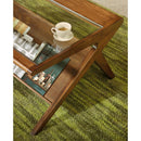 Coffee Table With Tempered Glass Top - Walnut by HouseOfZazla