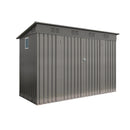 Outdoor Storage Shed, Tool House With Sloping Roof, 6 Vents And 2 Swing Doors For Backyard - Gray by HouseOfZazla