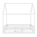 Wood House Bed With Fence And Door by HouseOfZazla