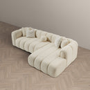 Beatrice - Modern Tufted Right Sectional Sofa - Ivory by HouseOfZazla