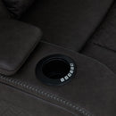 Wendell - Power Motion Loveseat With Console, Wireless Charger, Storage, USB & LED - Dark Gray