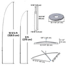 Yescom Feather Flag Pole Kit - 10 Sets, Base Type Options